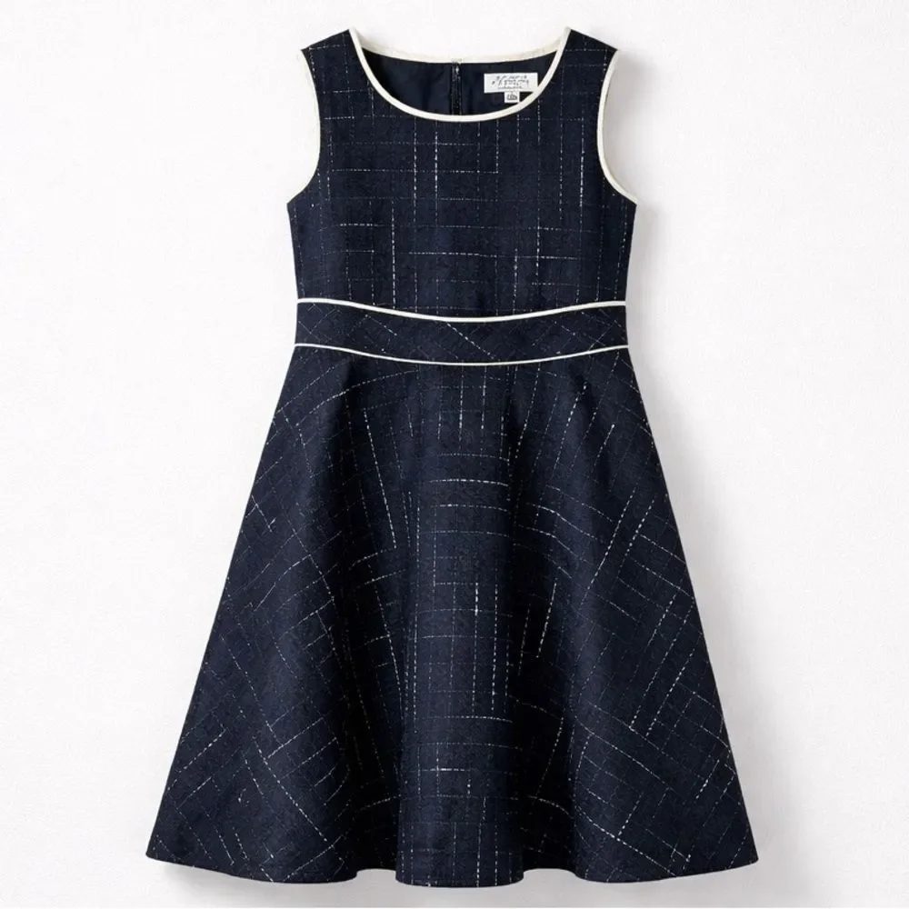 Magil Navy Blue sleeveless wool embroidered dress size 5 years NWT
